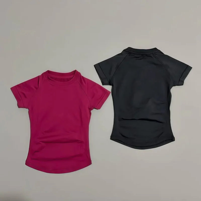 Women’s Seamless Sports Top – Short Sleeve Slim Fit Yoga & Gym Running Fitness Activewear T-Shirt Athletic Workout Tee