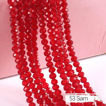Austria Crystal Rondelle Beads - 2mm/4mm/6mm/8mm Faceted Glass Spacer Beads for DIY Jewelry & Bracelet Making