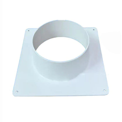 White Air Vent Duct Connector Flange – Straight Square Bottom Pipe for Easy Ventilation Duct Installation