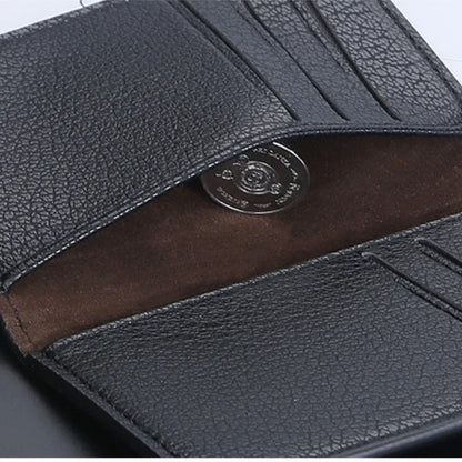 Slim Folding Wallet - Soft Leather Mini Card Holder for Men & Women