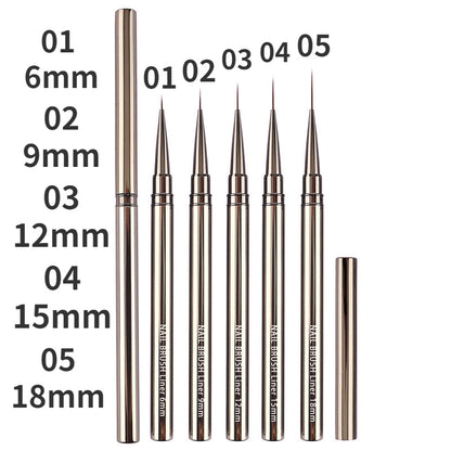 Nail Art Liner Brushes for Striping & Drawing – 6 to 25mm Design Pens, Professional Manicure Tools