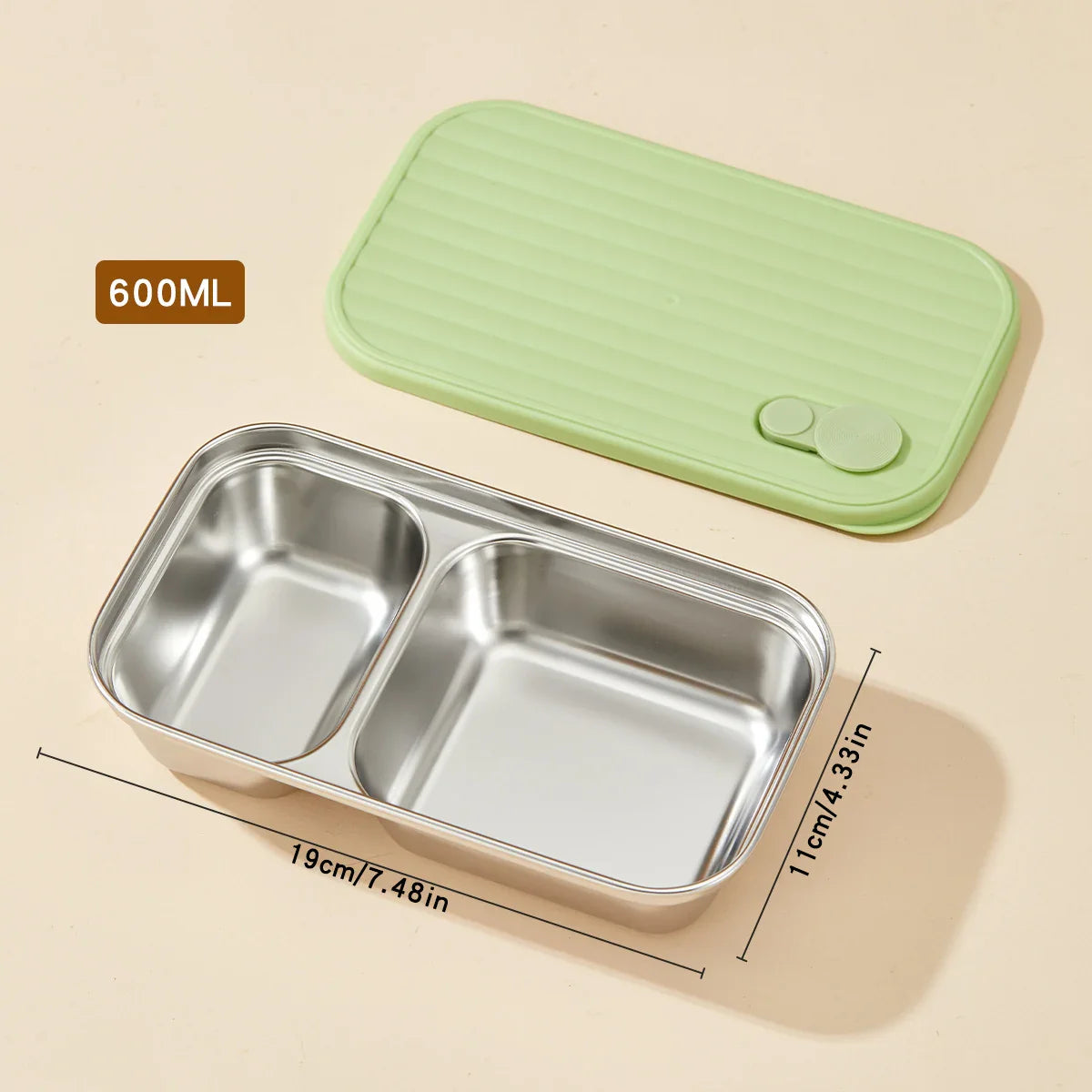 WORTHBUY 304 Stainless Steel Lunch Box with Lid — Portable Leak-Proof Stackable Bento Box for Fruit, Salad, and Food Storage, Ideal for Students