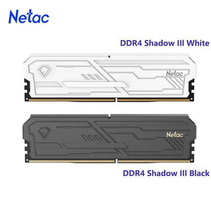 Netac DDR4 Desktop RAM - 3200/3600MHz UDIMM Memory with Aluminum Heatsink & XMP 2.0
