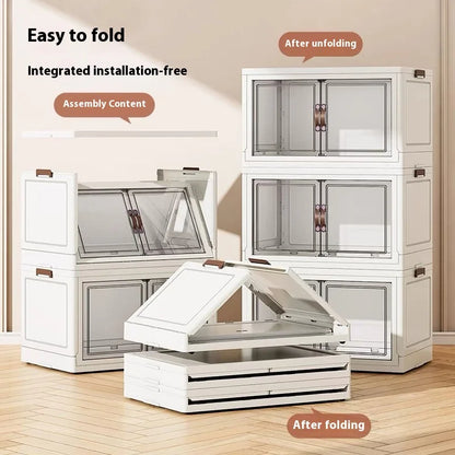 3/4/5 Layers Folding Cabinet Closet Organizer – Stackable Storage Box with Wheels, Large Capacity for Living Room Sundries