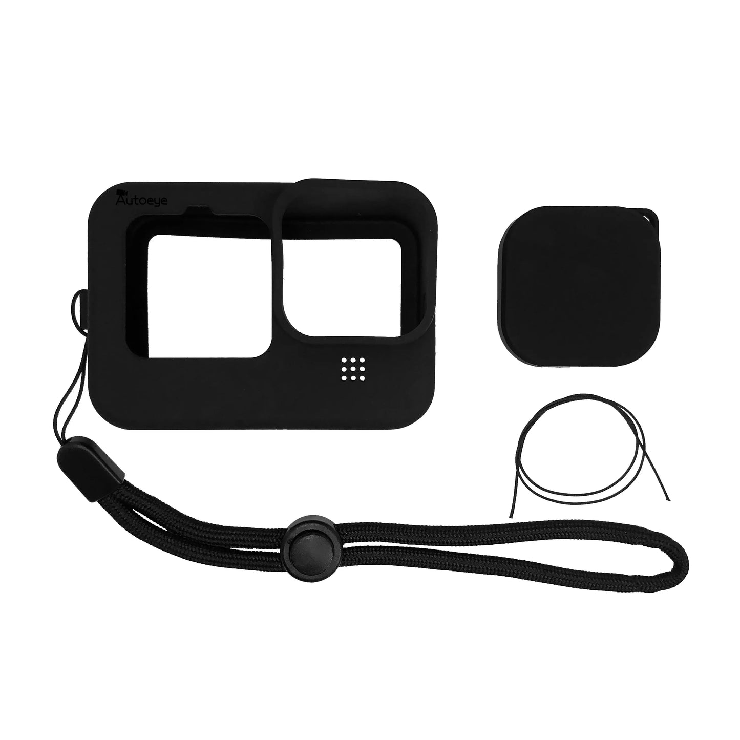 Protective Silicone Case for GoPro Hero 12/11/10/9 Black – Tempered Glass Screen Protector & Lens Cap Cover Accessory
