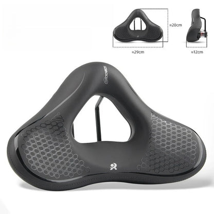 Bicycle Saddle Cushion - Wide Thick Shock-Absorbing Comfortable Seat for MTB, Touring & E-Bikes