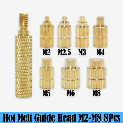 Heat Set Insert Tool Kit for 3D Printing – M2–M8 Brass Threaded Copper Nuts & Soldering Iron Tips