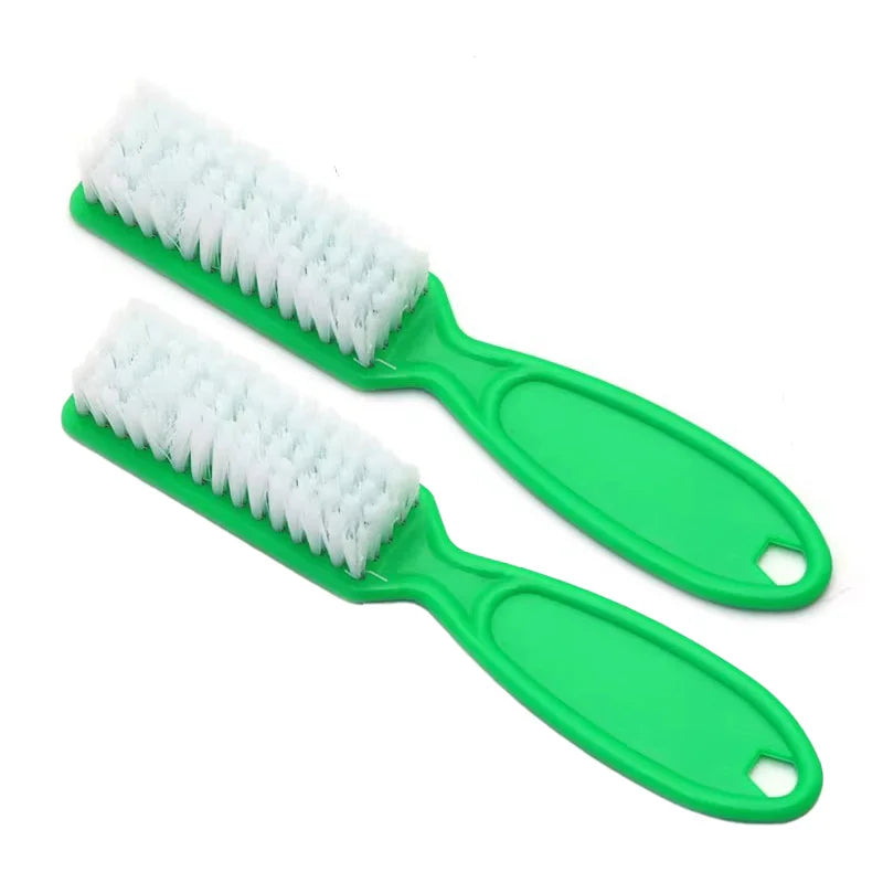 2PCS Nail Brush Set - Soft Plastic Long Handle Cleaning Brushes for Nail Art, Manicure & Dust Removal Care
