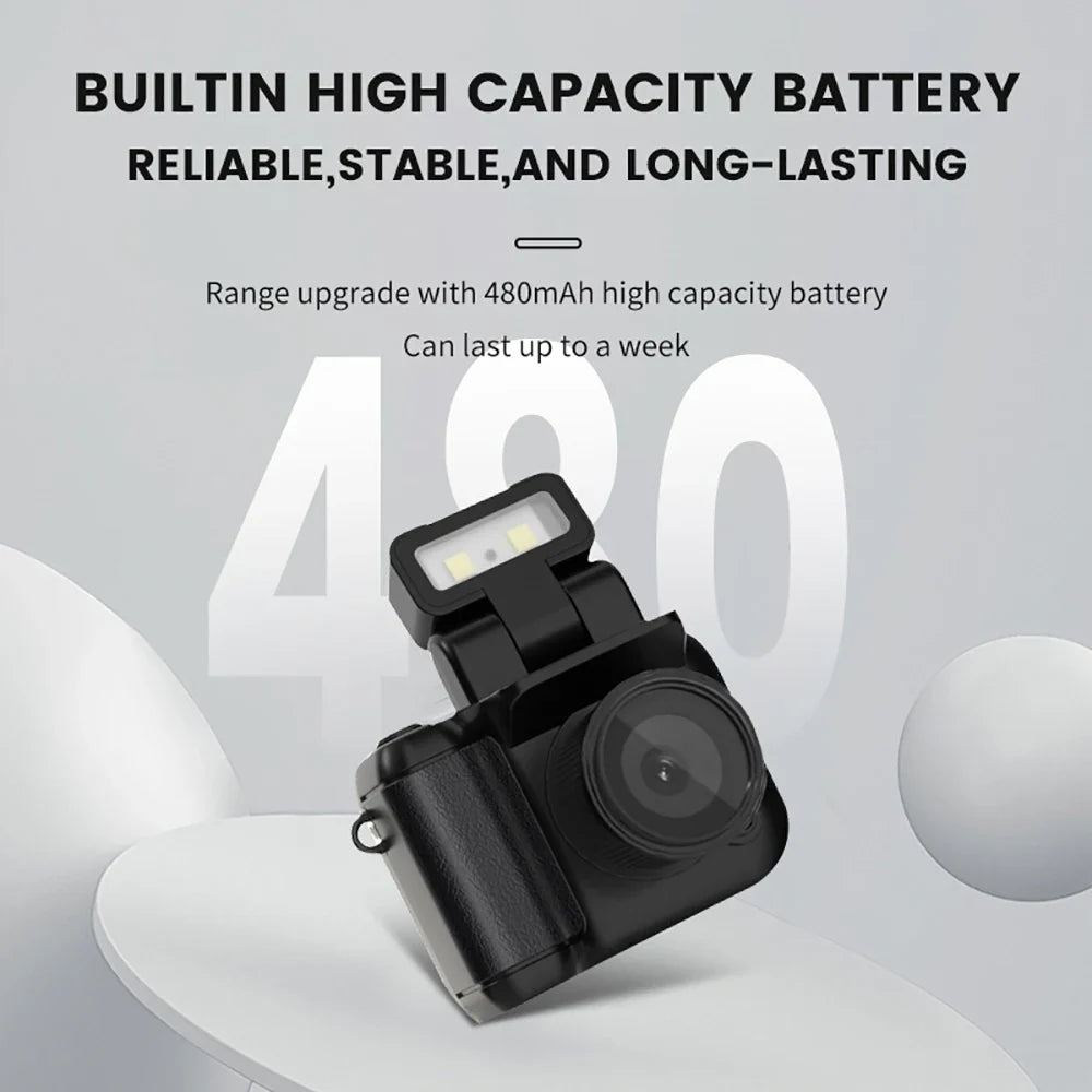 Y4000 Mini HD 1080P Camera with Screen – Portable Retro Compact Video Recorder with Flash and Battery Dock