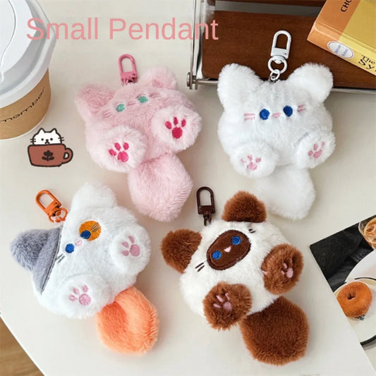 Cute Plush Cat Doll Keychain Pendant – Soft Backpack & Bag Charm Decorative Couple Gift Accessory for Girls