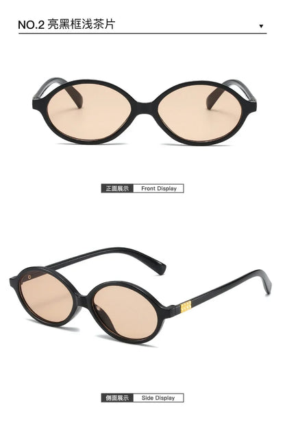 Women's Oval Sunglasses – Retro Small Frame UV400 Clear Lens Fashion Eyewear