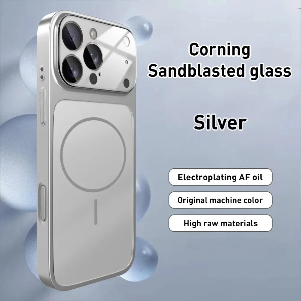 Nano Matte Glass iPhone Case - Magnetic MagSafe Armor Cover for iPhone 11-17 Pro Max, Air & Wireless Charging