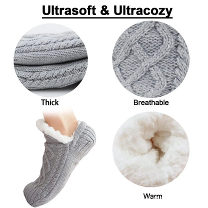 Men's Thermal Slipper Socks - Warm Short Cotton Socks for Winter, Thickened Non-Slip Grip Fuzzy Floor Socks