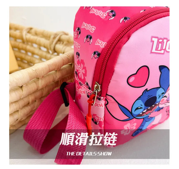 Disney Cartoon Stitch Kids Chest Bag – Cute Crossbody Waist Pouch with Zipper, Coin Purse & Gift for Children