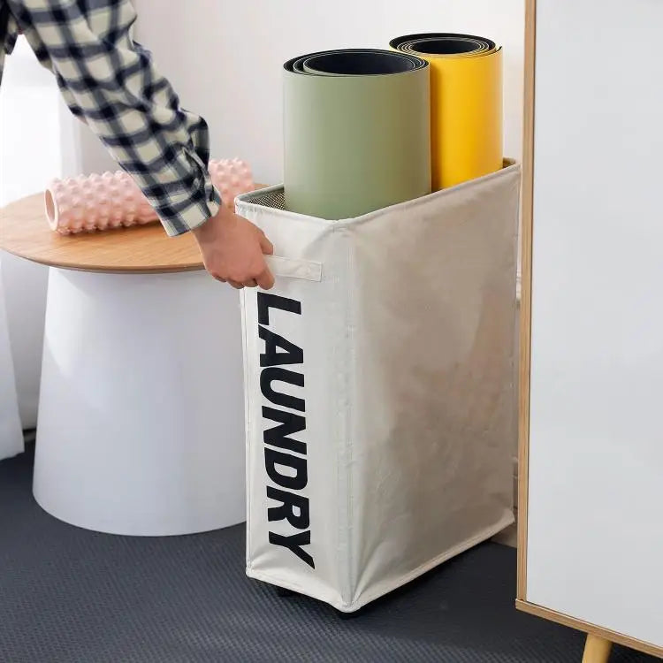 Large Capacity Laundry Basket with Wheels — Foldable Waterproof Storage Bag for Clothes, Yoga Mats, and Multifunctional Use