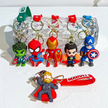 MINISO Marvel Avengers Keychain – Iron Man, Thanos, Loki & Captain America Doll Pendant for Bags & Fans Gift