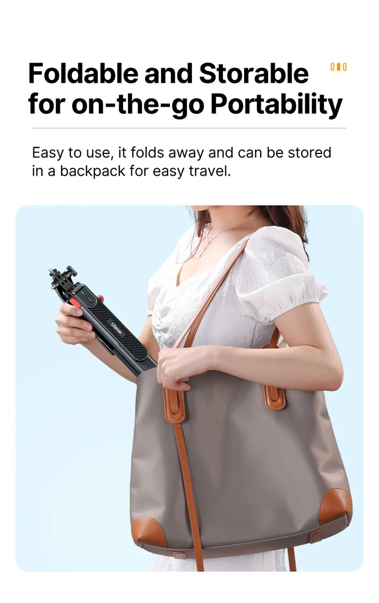 Ulanzi MA09 1.8m Selfie Stick Tripod – Remote Control Tripod for iPhone 16-13 Pro Max & Android with Panoramic Ball Head Holder