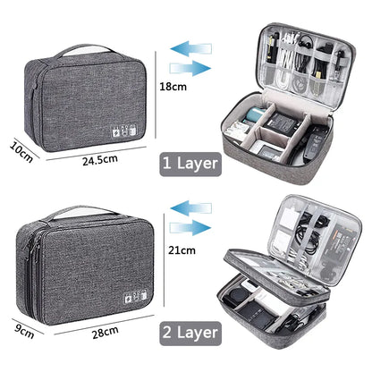 Waterproof Portable Cable Organizer: Digital Electronic Storage Bag for USB, Charger, and Plug