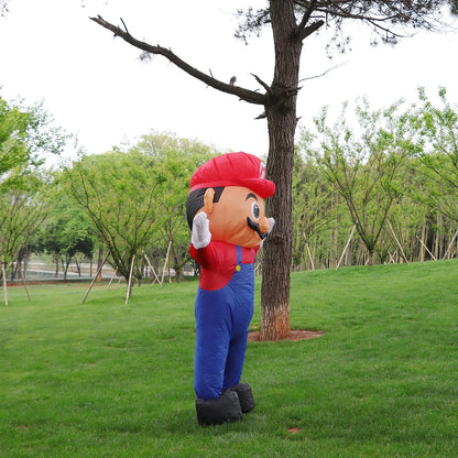Super Plumber Mari Inflatable Costume – Red Hat Monster Cosplay for Adults & Kids, Halloween, Christmas, Party, Festival