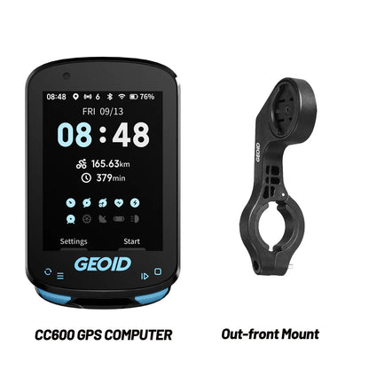 GPS Navigation Bike Computer - Colorful Screen Geoid CC600, Wireless Speedometer, GPX, Wifi Cycling Odometer, ANT+ Indoor Power