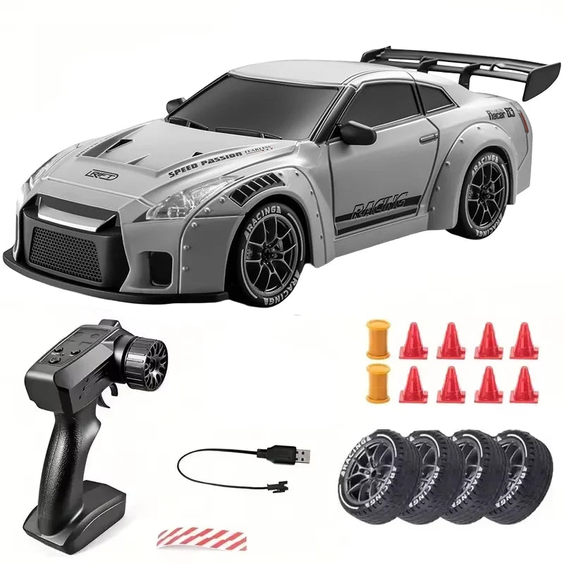 New 1:24 High-Speed RC Drift Car — 20KM/H 4WD Remote Control Racing Vehicle with Replaceable Tires, Competition Toy for Kids