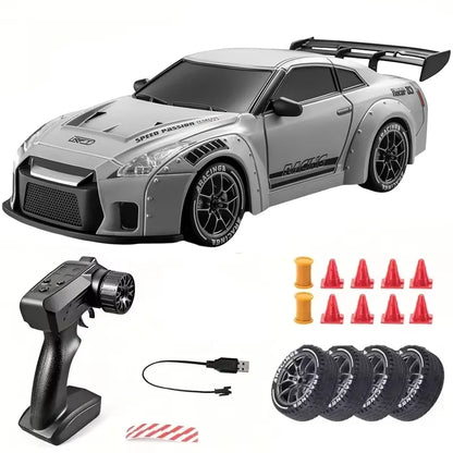 New 1:24 High-Speed RC Drift Car — 20KM/H 4WD Remote Control Racing Vehicle with Replaceable Tires, Competition Toy for Kids