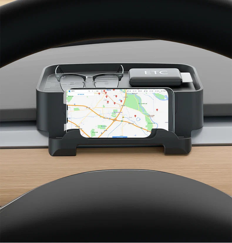 Herval Silicone Air Vent Phone Holder & Storage Tray for Tesla Model Y/3 Highland – Car Tissue Box Organizer Accessory
