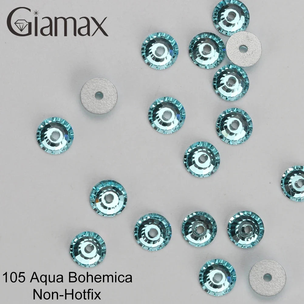 Giamax Purple Velvet Topaz Crystal Rhinestones - Flatback AB Sewing Stones for Garments, Clothes & Bags