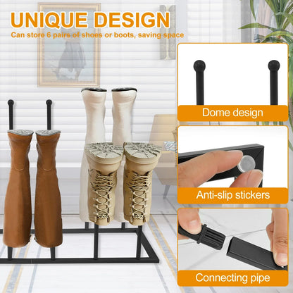 Free-Standing Metal Boot Rack Organizer – Removable Tall Boot Storage Holder, Multifunctional Home Boot Rack