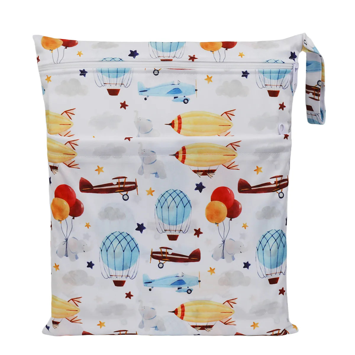 Sigzagor Wet & Dry Baby Diaper Bag – Waterproof Reusable Washable Nappy Bag with Double Zippers