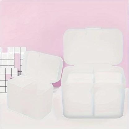 2-Grid Nail Storage Box — Cosmetic Organizer for Nail Polish Remover Pads & Cotton Film