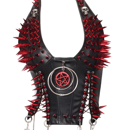 Y2K Gothic Spiked Tank Top - Punk Rock Emo Grunge Festival Style for Women