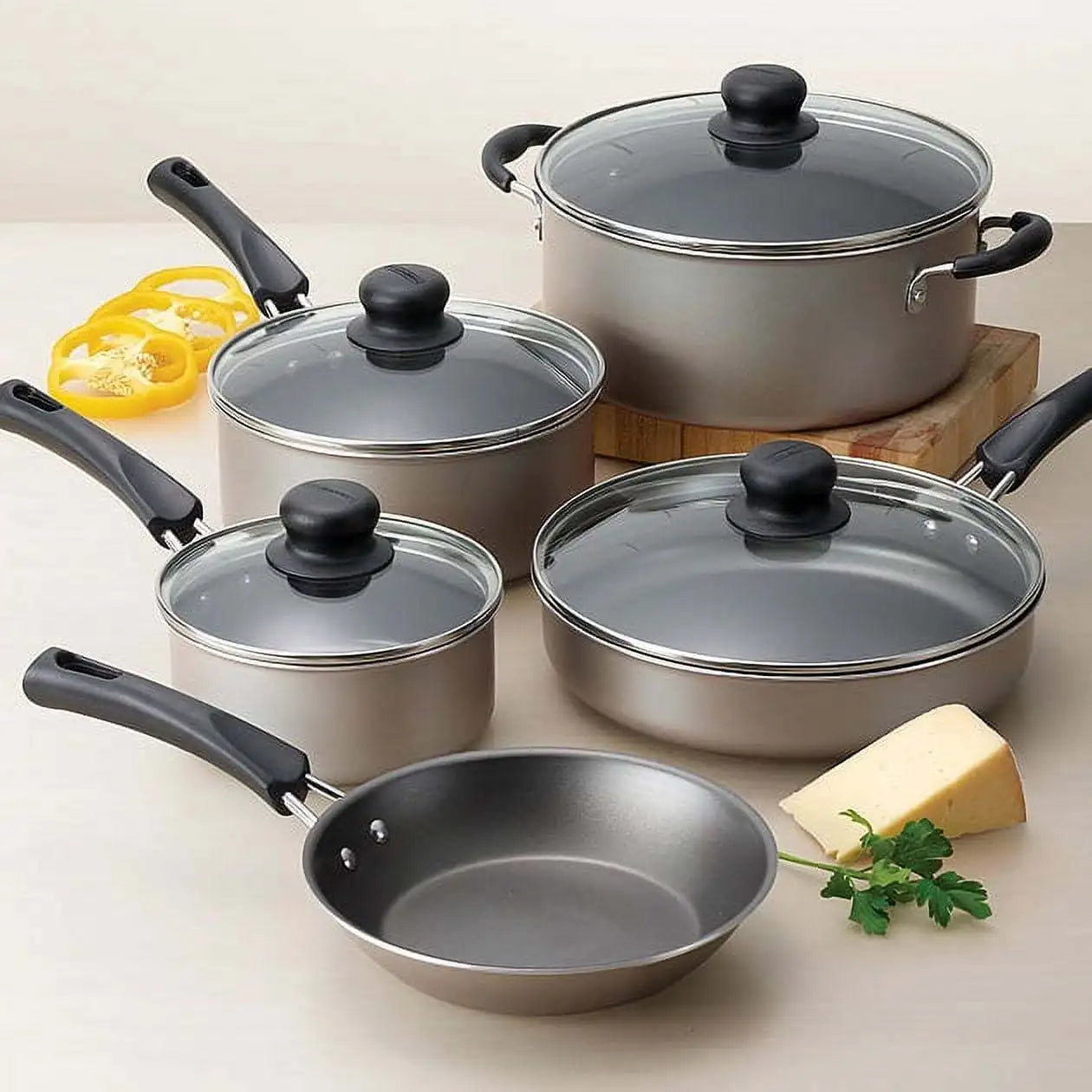 All-Round Non-Stick Cookware Set – Lightweight & Durable Champagne Kitchen Set, Perfect Gift