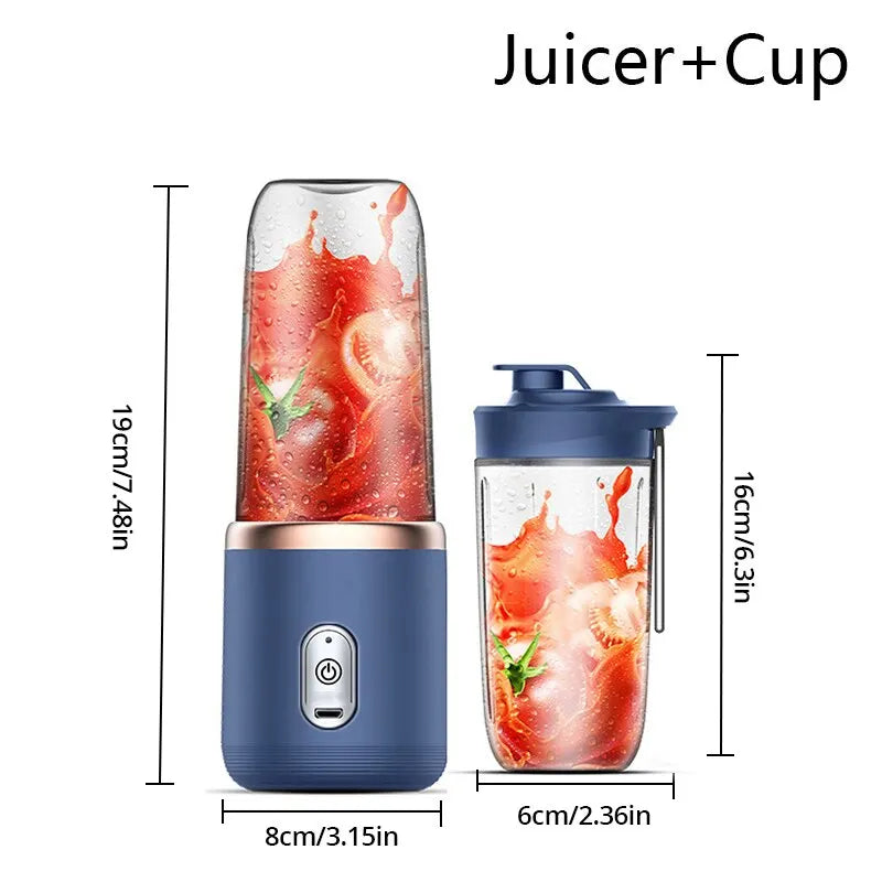 Portable Electric Small Juice Extractor | Blue/Pink | Household Multi-Function Juice Cup | Mixing and Auxiliary Food