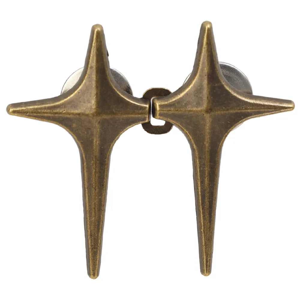 Adjustable Jean Button Pins – Detachable Metal Waist Tightener with Cross Star Design for Clothing Alterations