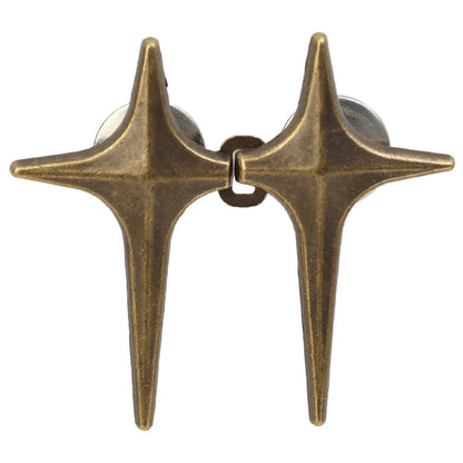 Adjustable Jean Button Pins – Detachable Metal Waist Tightener with Cross Star Design for Clothing Alterations