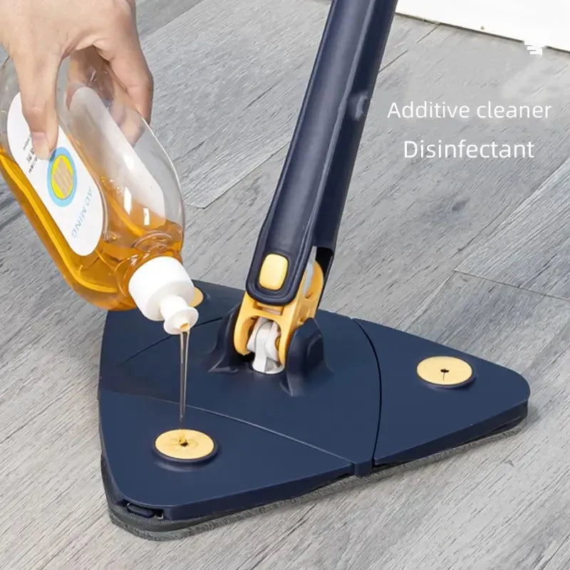 360-Degree Telescopic Rotatable Triangular Mop - New Lengthened, Adjustable, Wet and Dry Floor Cleaning Mop