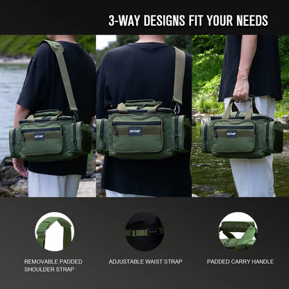 Goture Shoulder Crossbody Fishing Bag - Durable 600D Oxford Fabric, Men High Capacity Storage for Outdoors