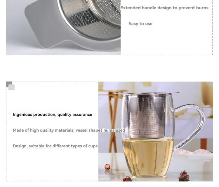 High-Quality Stainless Steel Tea Infuser with Cover – Coffee & Tea Strainer, Mesh Filter Accessory