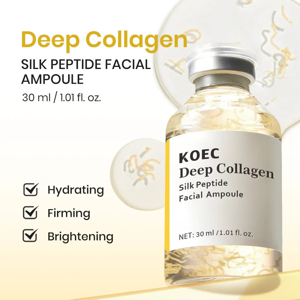 Collagen Silk Peptide Face Ampoule - Anti Aging Serum for Skin Lifting, Firming, Tightening & Deep Hydration