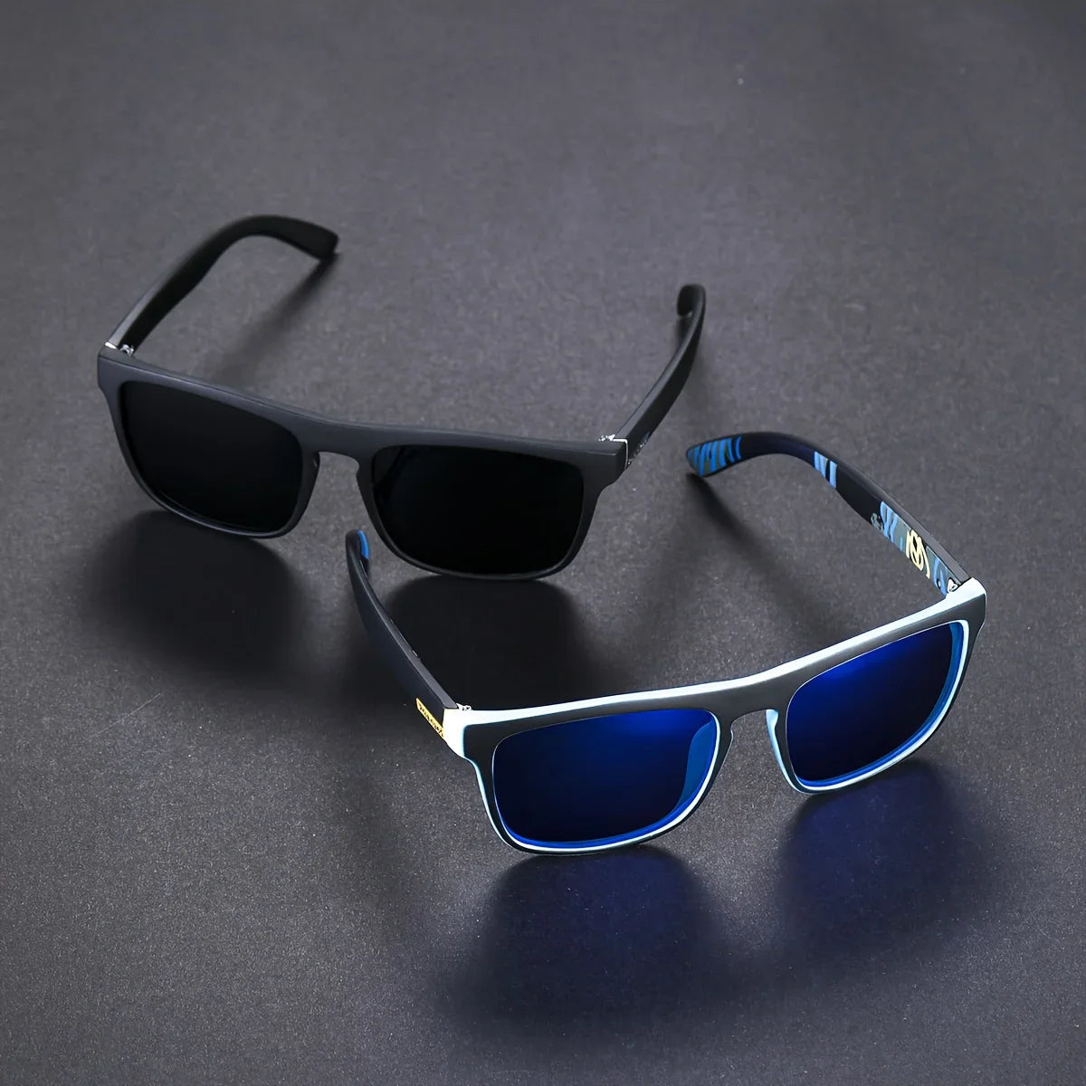 2-Pack Square Polarized Sunglasses — Anti-Glare UV Sun Shades for Driving, Fishing, Travel & Summer Parties