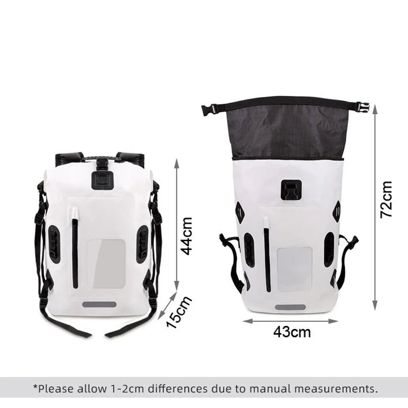 30L Waterproof Drift Bag – Swimming Backpack for River Trekking, Diving, Rafting, Canoeing & Kayaking, Wet/Dry PVC Camping Bag
