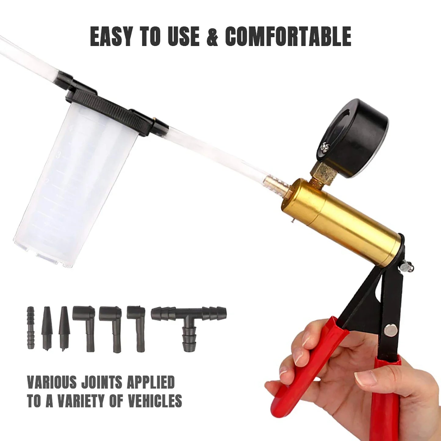 2-in-1 Handheld Vacuum Brake Bleeder Kit with One-Man Brake & Clutch Bleeding System and Protective Case