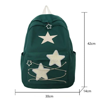 Korean Sweet Star Backpack – High-Capacity Japanese Women’s Streetwear Y2K Aesthetic Schoolbag – Kawaii Backpack for Students