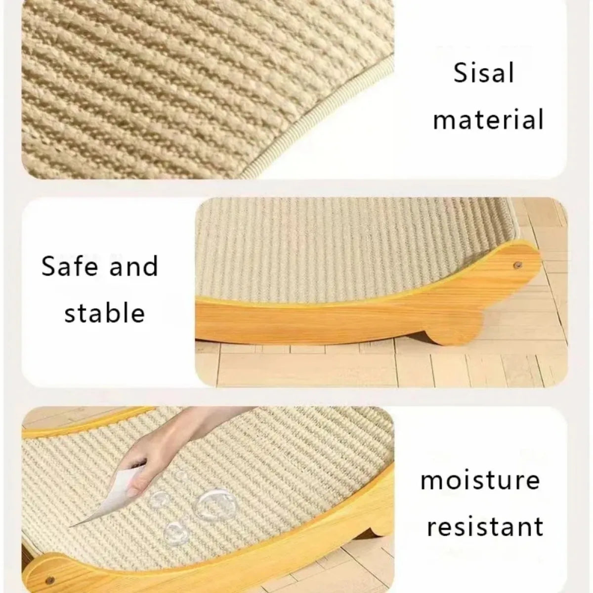 Wooden Cat Scratching Pads – Multifunctional Sleeping Bed and Detachable Scratch Board | Wear-Resistant Kitten Toys