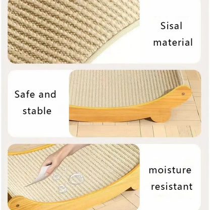 Wooden Cat Scratching Pads – Multifunctional Sleeping Bed and Detachable Scratch Board | Wear-Resistant Kitten Toys