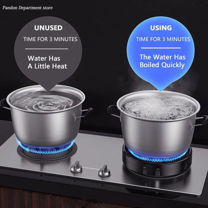 Enamel Gas Stove Cover – Energy-Saving Fire-Gathering Wind Shield Ring & Universal Outdoor Stove Bracket
