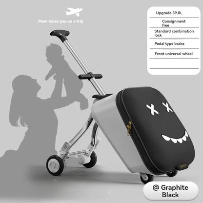 Kids Ride-On Luggage with Folding Stroller – 20-Inch Rolling Suitcase for Toddlers and Babies