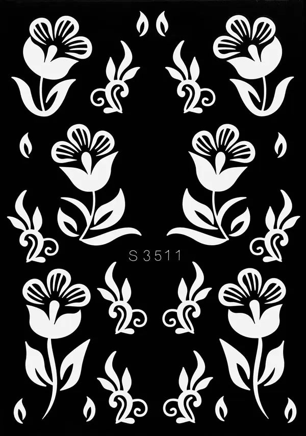 Reusable Henna Stencil Templates for Hand & Body – Floral Tattoo Stencils for Women, Weddings & Festivals Body Art Makeup Tools