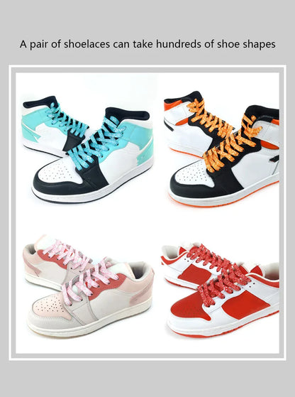 Gilding Flat Shoe Laces - Cashew Flower Hand-Painted Shoelaces for Sneakers, Basketball & Tennis Shoestrings